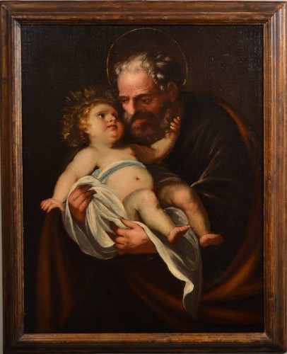 Tableaux et dessins Tableaux XVIIe siècle - Saint Joseph avec l'Enfant - Carlo Francesco Nuvolone (Milano1609-1662)